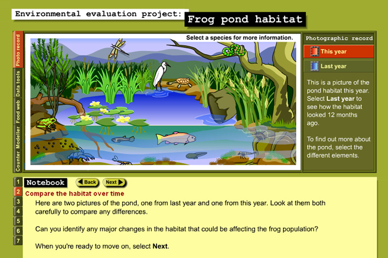 Frog pond habitat interactive module
